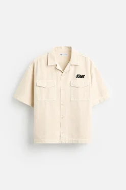 Clearance CAMISA TEXTOS BORDADOS Hombre Camisas