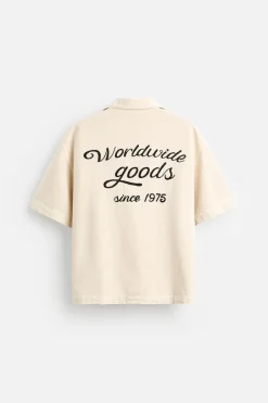 Clearance CAMISA TEXTOS BORDADOS Hombre Camisas