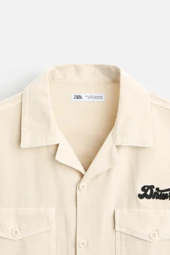 Clearance CAMISA TEXTOS BORDADOS Hombre Camisas