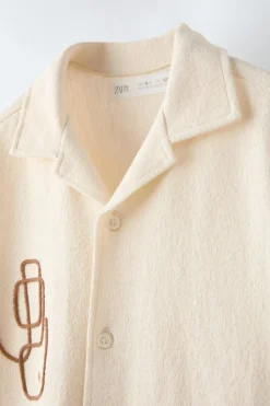 Niños ZARA 6 - 14 Años·Camisas / Sobrecamisas<CAMISA TEXTURA BORDADOS