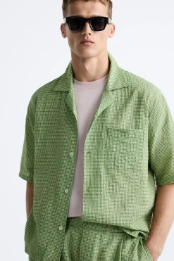 Outlet CAMISA TEXTURA CUADROS Hombre Camisas