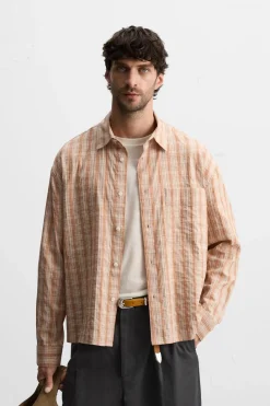 New CAMISA TEXTURA CUADROS Hombre Camisas