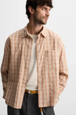 New CAMISA TEXTURA CUADROS Hombre Camisas