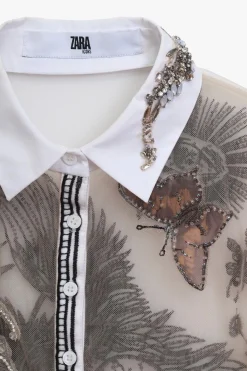 New CAMISA TUL BORDADOS ICONS LIMITED EDITION Mujer Camisas / Blusas