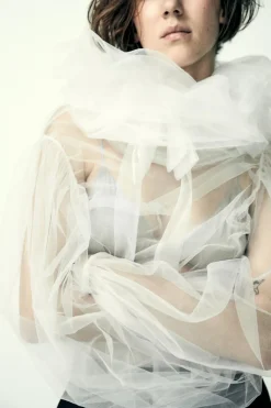 New CAMISA TUL CUELLO VOLUMEN Mujer Camisas / Blusas