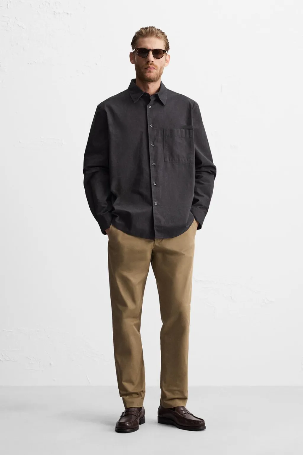 Discount CAMISA TWILL ALGODÓN Hombre Camisas