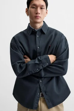 New CAMISA TWILL BORDADO Hombre Camisas