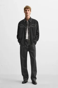 Hot CAMISA VIVOS CONTRASTE Hombre Camisas