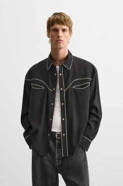 Hot CAMISA VIVOS CONTRASTE Hombre Camisas