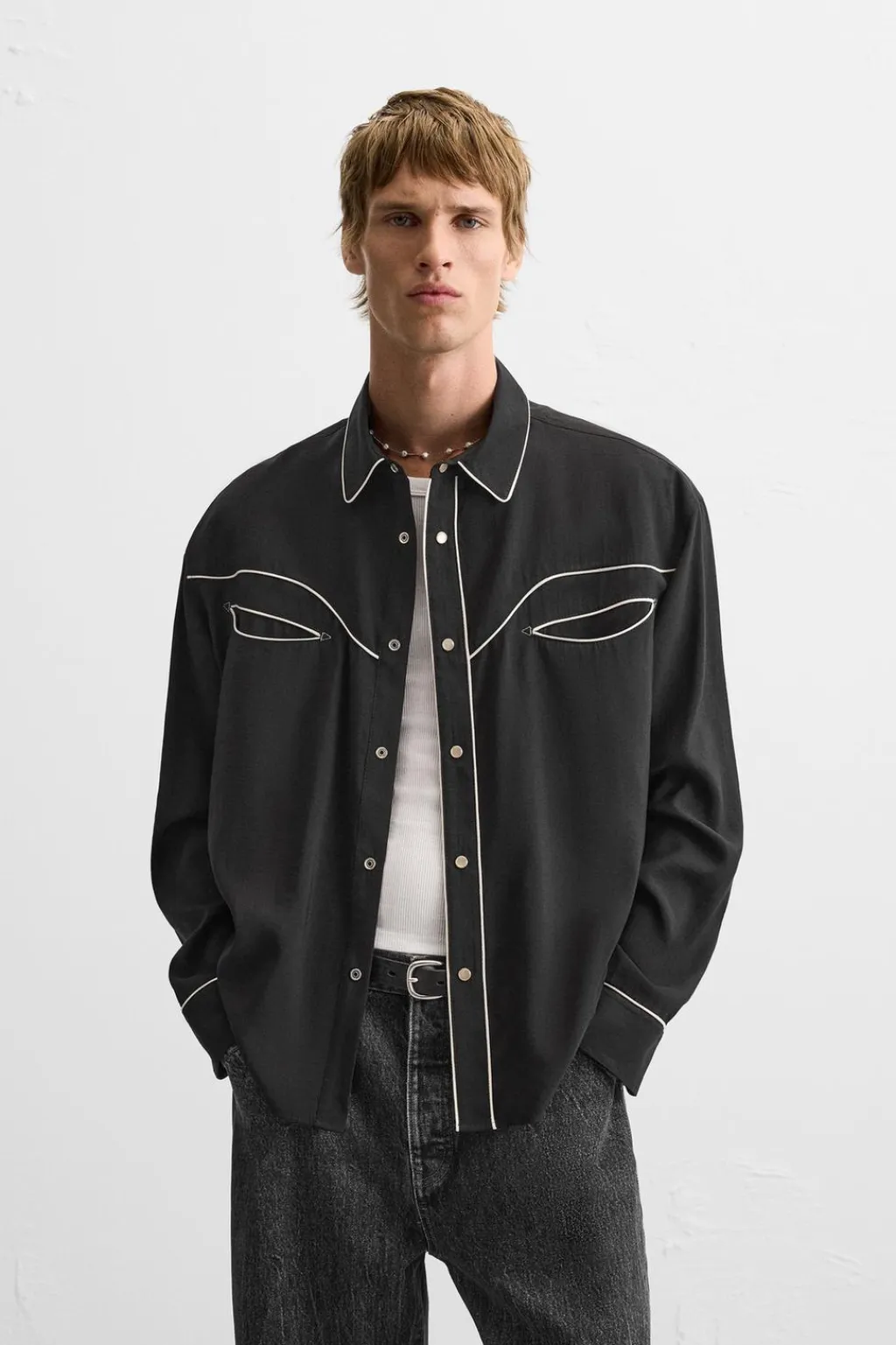 Hot CAMISA VIVOS CONTRASTE Hombre Camisas