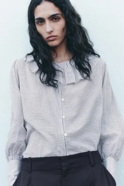 Clearance CAMISA VOLANTE CUADRO VICHY ZW COLLECTION Mujer Camisas / Blusas