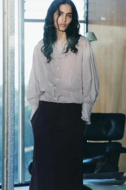 Clearance CAMISA VOLANTE CUADRO VICHY ZW COLLECTION Mujer Camisas / Blusas