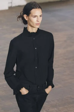 New CAMISA VOLANTE PLISADO ZW COLLECTION Mujer Camisas / Blusas