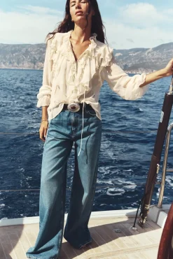 Sale CAMISA VOLANTES LAZADAS Mujer Camisas / Blusas