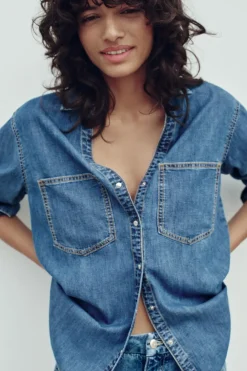 Online CAMISA Z1975 DENIM BOLSILLOS PLASTRÓN Mujer Camisas / Blusas