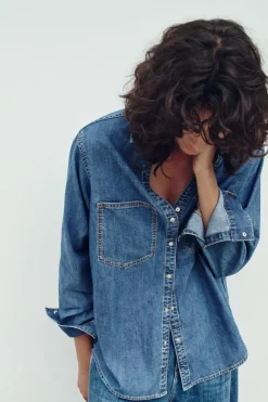 Online CAMISA Z1975 DENIM BOLSILLOS PLASTRÓN Mujer Camisas / Blusas