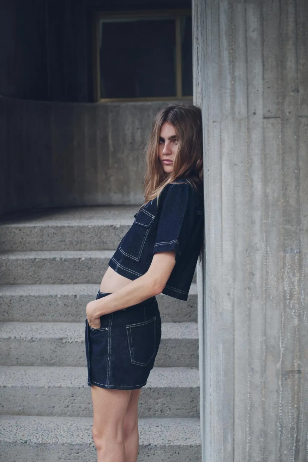 Fashion CAMISA Z1975 DENIM CROPPED Mujer Camisas / Blusas