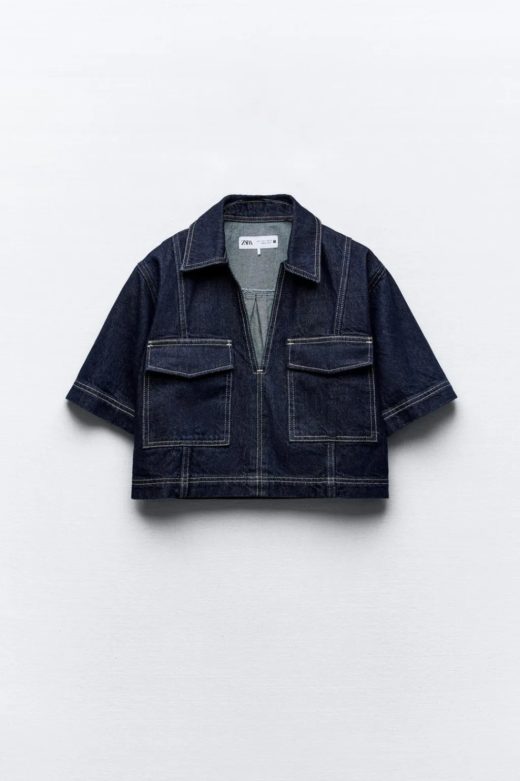 Fashion CAMISA Z1975 DENIM CROPPED Mujer Camisas / Blusas