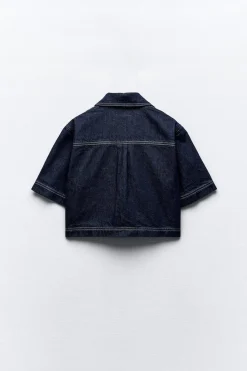 Fashion CAMISA Z1975 DENIM CROPPED Mujer Camisas / Blusas
