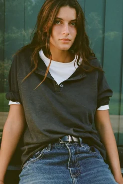 Discount CAMISETA ALGODÓN FLAMÉ EFECTO LAVADO Mujer Camisetas