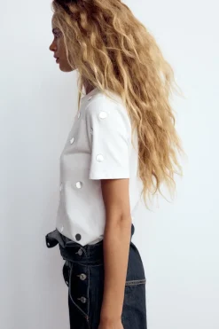 Discount CAMISETA APLICACIÓN ESPEJOS Mujer Camisetas