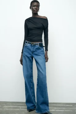 Clearance CAMISETA ASIMÉTRICA DRAPEADA Mujer Camisetas