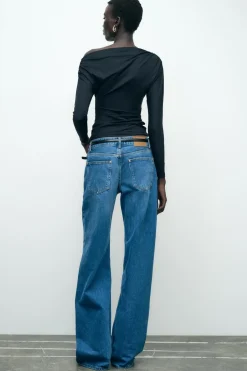 Clearance CAMISETA ASIMÉTRICA DRAPEADA Mujer Camisetas