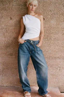 Sale CAMISETA ASIMÉTRICA PLIEGUES Mujer Tops / Bodies