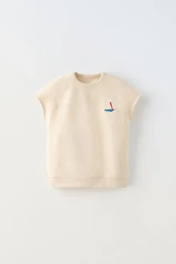 Niños ZARA 1½ - 6 Años·Camisetas|1½ - 6 Años·Camisetas<CAMISETA BORDADO BARCO