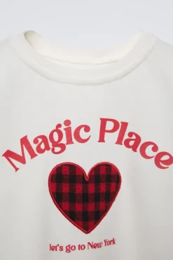 Niños ZARA 1½ - 6 Años·Camisetas|6 - 18 Meses·Camisetas<CAMISETA BORDADO CORAZÓN