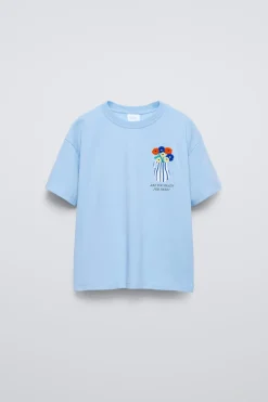Niños ZARA 6 - 14 Años·Camisetas<CAMISETA BORDADO FLORES