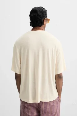 Outlet CAMISETA BORDADO GEOMÉTRICO Hombre Camisetas