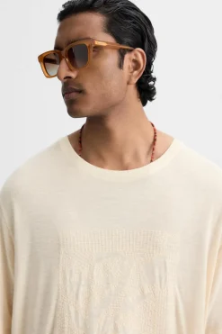 Outlet CAMISETA BORDADO GEOMÉTRICO Hombre Camisetas