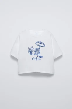 Niños ZARA 6 - 14 Años·Camisetas<CAMISETA BORDADO SILLA Y SOMBRILLA