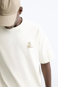 Outlet CAMISETA BORDADOS CONTRASTE Hombre Camisetas