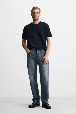 Outlet CAMISETA BÁSICA PUNTO Hombre Jerséis / Chaquetas|Camisetas