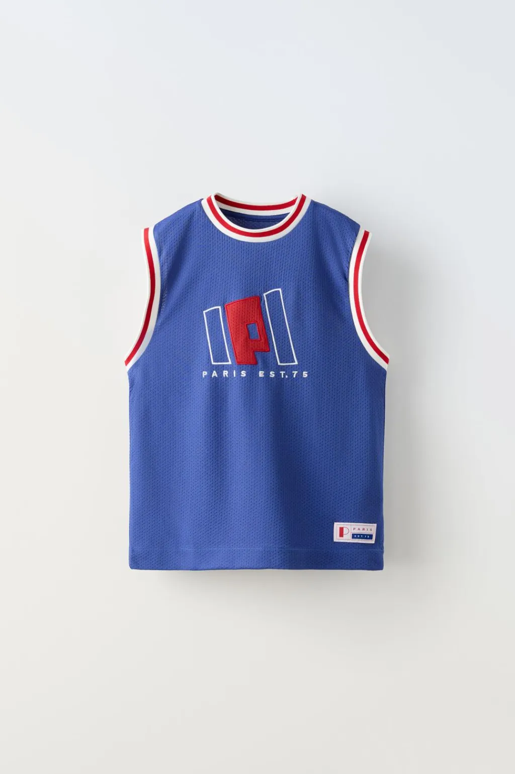 Niños ZARA 6 - 14 Años·Camisetas<CAMISETA CALADA BORDADO PARIS