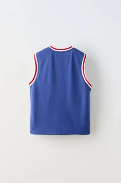 Niños ZARA 6 - 14 Años·Camisetas<CAMISETA CALADA BORDADO PARIS