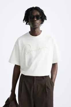 Fashion CAMISETA CINTA BORDADA Hombre Camisetas