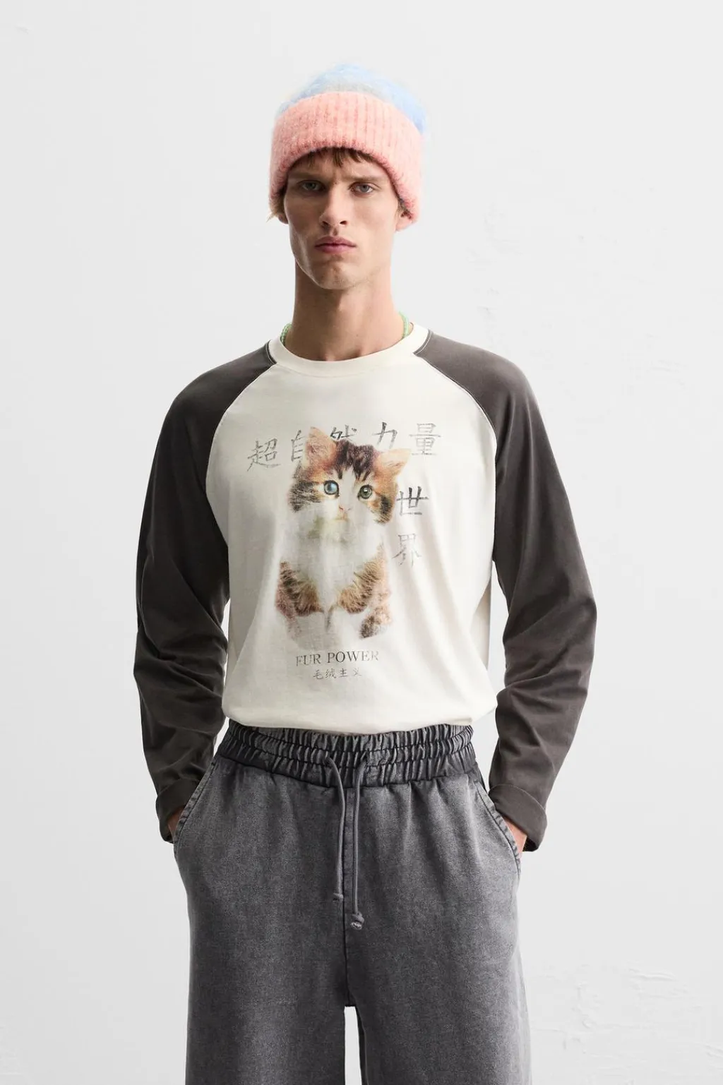 Outlet CAMISETA COLOR BLOCK GATO Hombre Camisetas