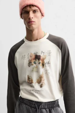 Outlet CAMISETA COLOR BLOCK GATO Hombre Camisetas