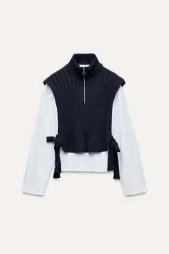 New CAMISETA COMBINADA CHALECO CREMALLERA Mujer Camisetas