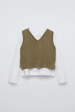 Niños ZARA 6 - 14 Años·Camisetas<CAMISETA COMBINADA TOP PUNTO