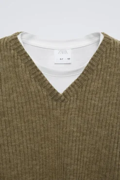 Niños ZARA 6 - 14 Años·Camisetas<CAMISETA COMBINADA TOP PUNTO