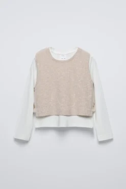 Niños ZARA 6 - 14 Años·Camisetas<CAMISETA COMBINADA TOP PUNTO