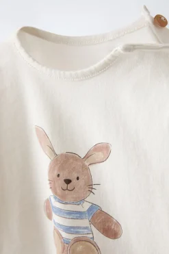 Niños ZARA 6 - 18 Meses·Conjuntos|6 - 18 Meses·Camisetas<CAMISETA CONEJO