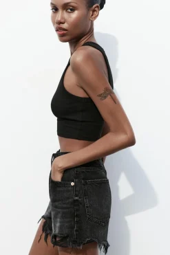 Clearance CAMISETA CROP RIB HALTER Mujer Tops / Bodies