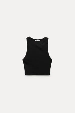 Clearance CAMISETA CROP RIB HALTER Mujer Tops / Bodies