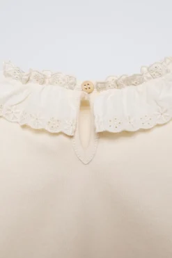 Niños ZARA 6 - 18 Meses·Camisetas|6 - 18 Meses·Camisas<CAMISETA CUELLO BORDADO SUIZO