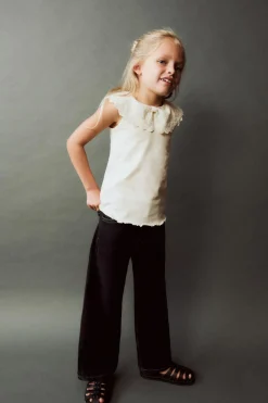 Niños ZARA 1½ - 6 Años·Camisetas|6 - 18 Meses·Camisetas<CAMISETA CUELLO LAZO BORDADO